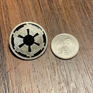 Disney Parks Star Wars Empire Emblem Black Silver Circle Pin Trading 2016